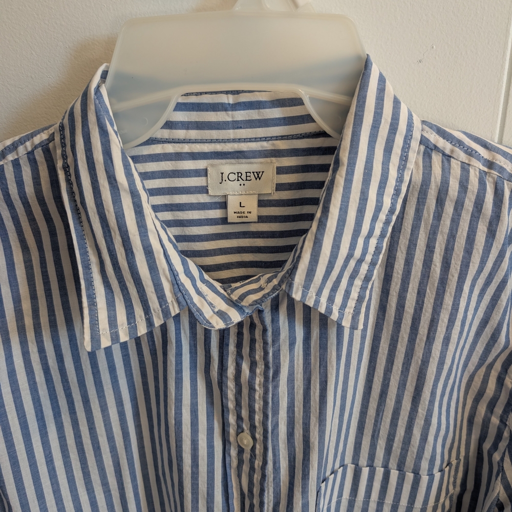 J.Crew Blue and White Striped Shirt